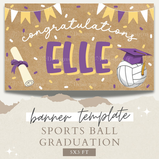 Sports Graduation Banner Template