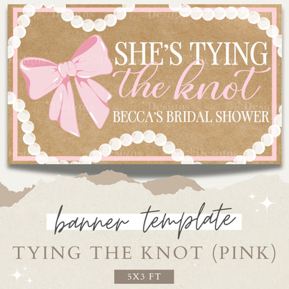 Tying the Knot Banner Template (Pink)