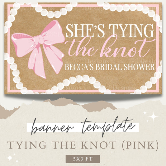 Tying the Knot Banner Template (Pink)