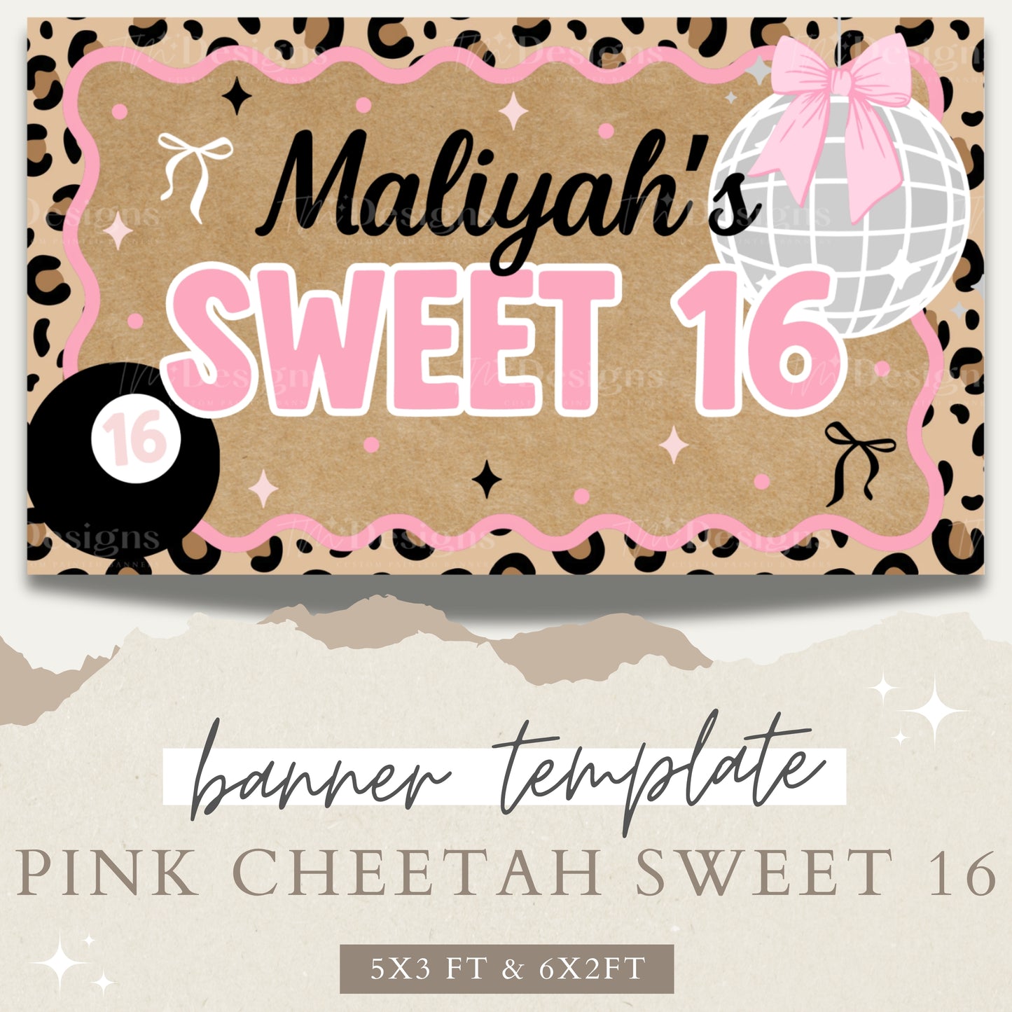 Pink Cheetah Sweet 16