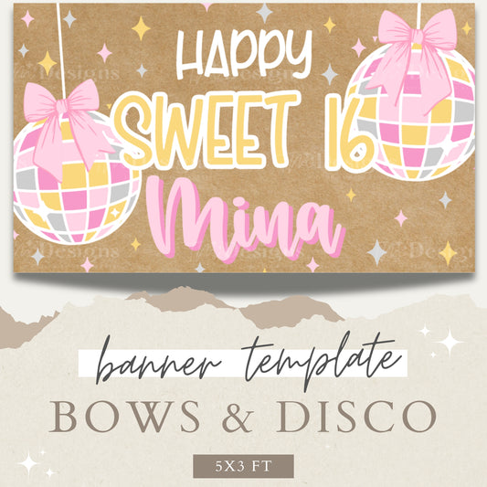 Bows & Disco Banner Template