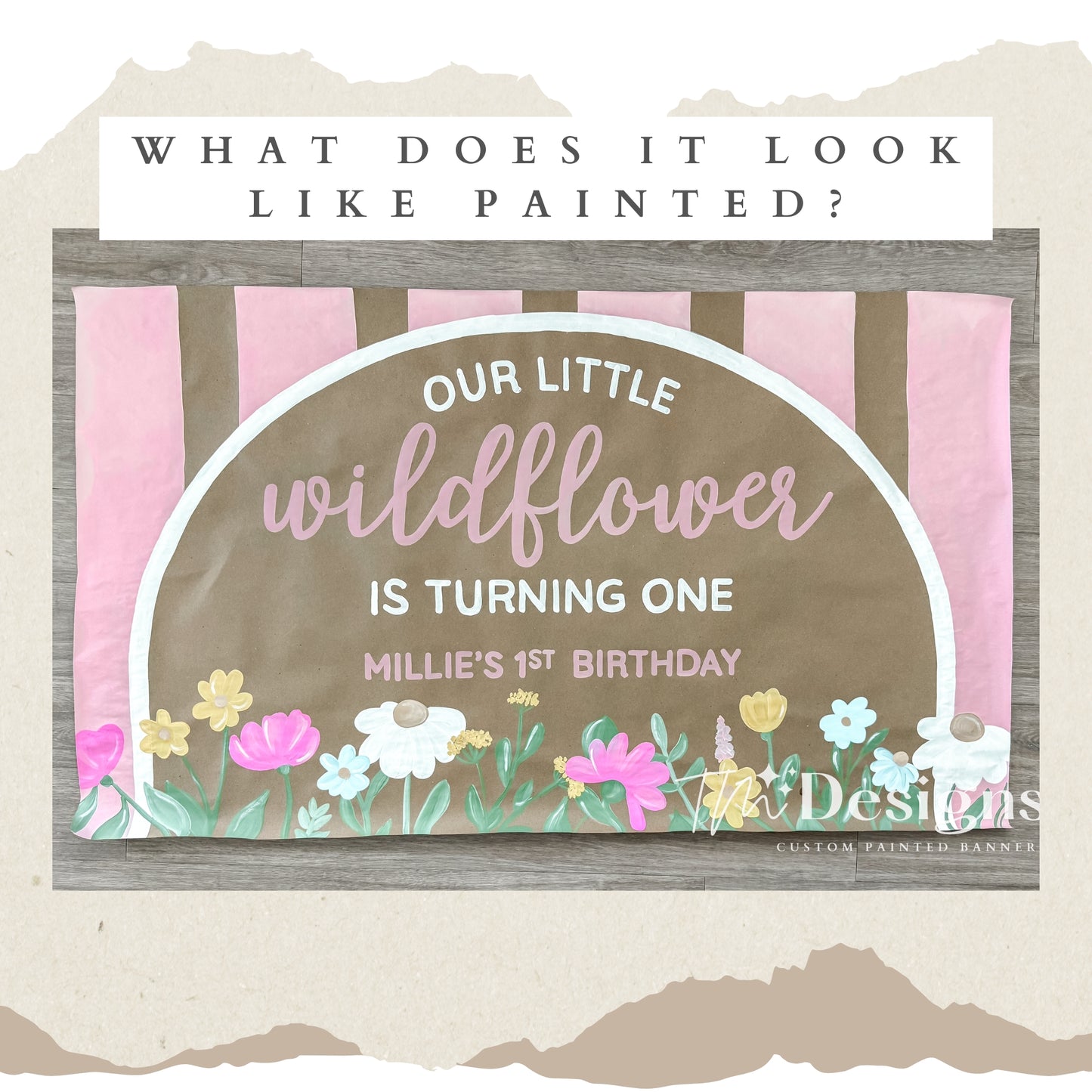 Wildflower Birthday Banner Template