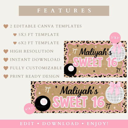 Pink Cheetah Sweet 16