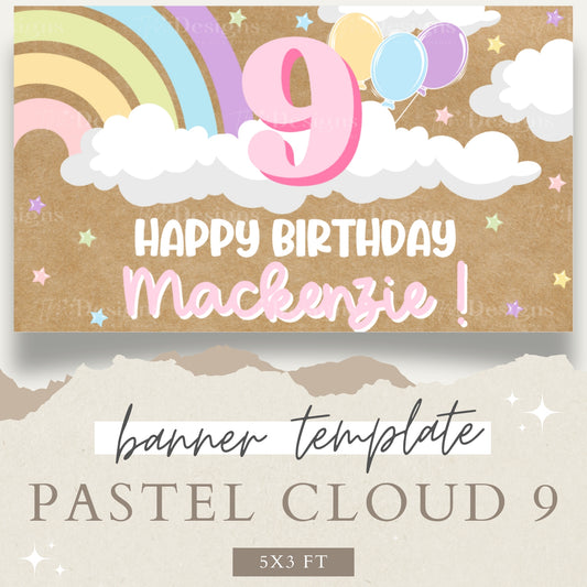 Pastel Cloud 9 Digital Banner Template